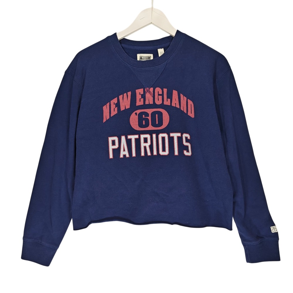 Tailgate New England Patriots Navy Blue Cropped Sweatshirt Woman M